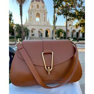 Ivan Troy Carla Brown Women's Italian Leather Outdoor Crossbody Shoulder Bag